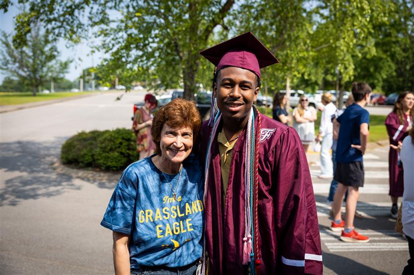 Students participate in a senior walk